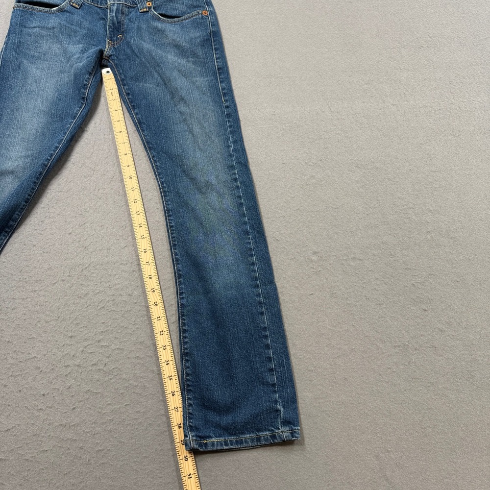 Y2K Levi's 504 Jeans Women's 4 Blue Med Wash Denim Low Rise Slough Straight Leg - Picture 4 of 8